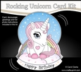 3D Shaped Rocking Card Mini Kit - Cute Little Unicorn Sparkle