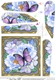 Flowers & Butterfly in a Gold Frame Fan Pyramage Topper