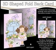 3D Shaped No-Hole Fold Back Mini Kit - Country Cottage Girlz Zoe has a Vase of Pretty Flowers
