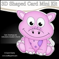 3D Shaped Card  Kit - Cute Little Denise Dino