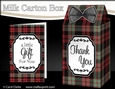 3D Tartan Milk Carton Treat Box Mini Kit