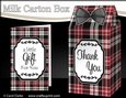 3D Tartan Milk Carton Treat Box Mini Kit