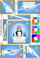 Christmas Snowglobe Twisted Spiral Side Stacker - Cute Penguin