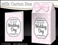 3D Wedding Hearts Milk Carton Treat Box Mini Kit