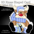 3D Shaped Christmas Card Kit - Rudolph has Xmas Presents