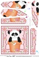 Flower Pot Friends Little Panda Bear Fan Pyramage Topper