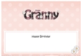 Large DL Happy Birthday GREAT GRANNY insert