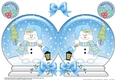 Christmas Snow Globe Shaped Card - Snowman Oli has an Xmas Tree