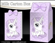 3D Milk Carton Treat Box - Cute Little Unicorn Magic