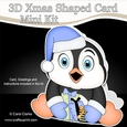 3D Shaped Christmas Card Kit - Pip Penguin has Xmas Presents