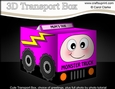 3D Cute Transport Treat Box Gift Set Mini Kit - Monster Truck