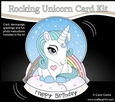3D Shaped Rocking Card Mini Kit - Cute Little Unicorn Blueberry