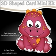 3D Shaped Card  Kit - Cute Little Damen Dino