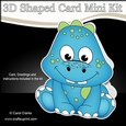 3D Shaped Card  Kit - Cute Little Danil Dino