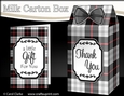 3D Tartan Milk Carton Treat Box Mini Kit