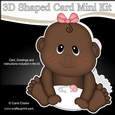 3D Shaped Card Kit - Cute Little Ethnic Baby Girl Ronna
