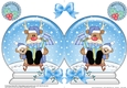 Christmas Snow Globe Shaped Card - Sledging Rudolph