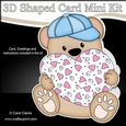 3D Shaped Card Kit - Cute Little Austin Bear