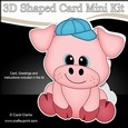 3D Shaped Card Kit - Cute Little Ziggy Piggy