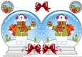Christmas Snow Globe Shaped Card - Snowman Rio has an Xmas Present
