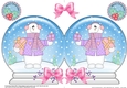 Christmas Snow Globe Shaped Card - Snowman Rio has an Xmas Present