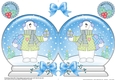 Christmas Snow Globe Shaped Card - Snowman Rio has an Xmas Present