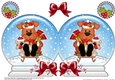 Christmas Snow Globe Shaped Card - Little Rusty Dog is Sledging