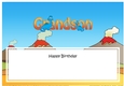 Large DL Happy Birthday GRANDSON with Dinosaurs insert