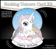 3D Shaped Rocking Card Mini Kit - Cute Little Baby Unicorn Rainbow