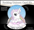 3D Shaped Rocking Card Mini Kit - Cute Little Baby Unicorn Sparkle