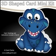 3D Shaped Card  Kit - Cute Little Geico Dino