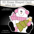 3D Shaped Christmas Card Kit - Snowman Rio has an Xmas Tree