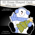 3D Shaped Christmas Card Kit - Snowman Rio has an Xmas Tree