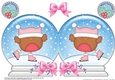 Christmas Snow Globe Shaped Card - Cute Little Bobbin Robin is Ice Skating