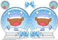 Christmas Snow Globe Shaped Card - Cute Little Bobbin Robin is Ice Skating