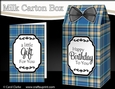3D Tartan Milk Carton Treat Box Mini Kit
