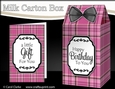 3D Tartan Milk Carton Treat Box Mini Kit