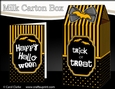 3D Halloween Spots & Stripes Milk Carton Treat Box