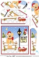 Christmas Golden Labrador Dog is at the North Pole Fan Pyramage Topper