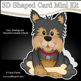 3D Shaped Card Kit - Little Yorkie Dog Timmy