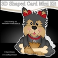 3D Shaped Card Kit - Little Yorkie Dog Poppy