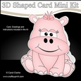 3D Shaped Card Kit - Cute Little Hilda Hippo
