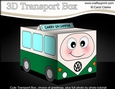 3D Cute Transport Treat Box Gift Set Mini Kit - VW Campervan