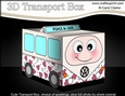3D Cute Transport Treat Box Gift Set Mini Kit - Love Bug VW Campervan