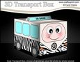 3D Cute Transport Treat Box Gift Set Mini Kit - Safari VW Campervan