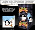 3D Large Christmas Cracker Box -  Tartan Pip Penguin