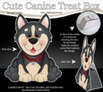 3D Cute Canine Treat Box Gift Set Mini Kit - Little Husky Dog Chase