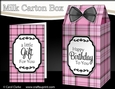 3D Tartan Milk Carton Treat Box Mini Kit