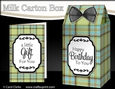 3D Tartan Milk Carton Treat Box Mini Kit