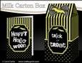 3D Halloween Spots & Stripes Milk Carton Treat Box